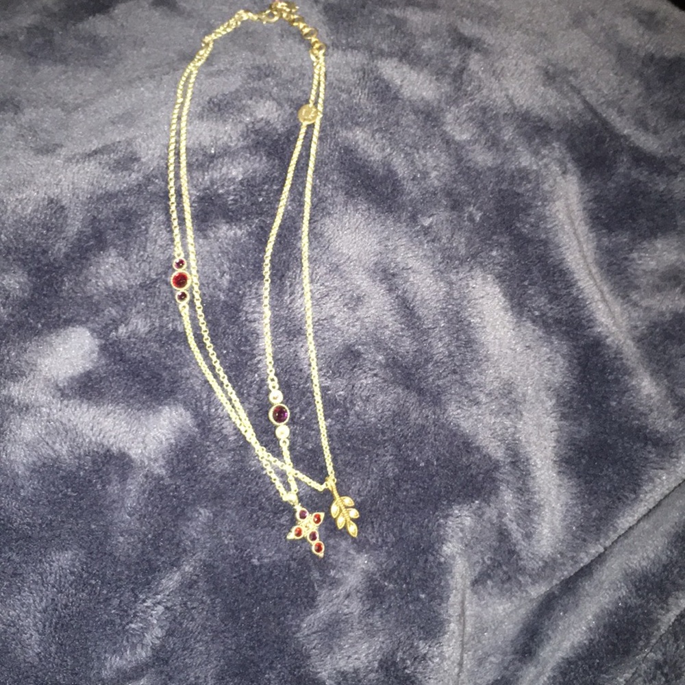 Lucky Brand layered multi colored cross necklace